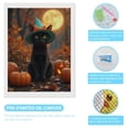 thumbnail image 3 of Diamond Art Kit for Adults, Black Cat Autumn Hat Pumpkins Moon Diamond Painting for Adults Beginners, 5D DIY Diamond Art Painting Kits, Colorful Diamond Painting Craft for Home Decor 12x16, 3 of 7