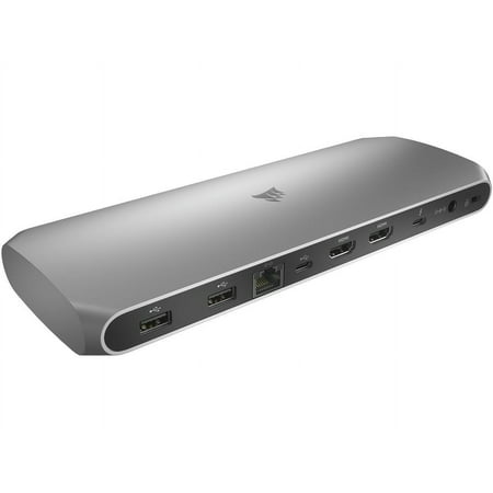 UPC: 0840006622635 | Corsair TBT100 Thunderbolt™ 3 Dock – 85W charging Dual 4k 60Hz Support 2x HDMI 40Gb/s USB-C Gen 2 (15W) x2 USB-A 3.1 (7.5W) x2 Gigabit Ethernet – For Mac and PC laptops