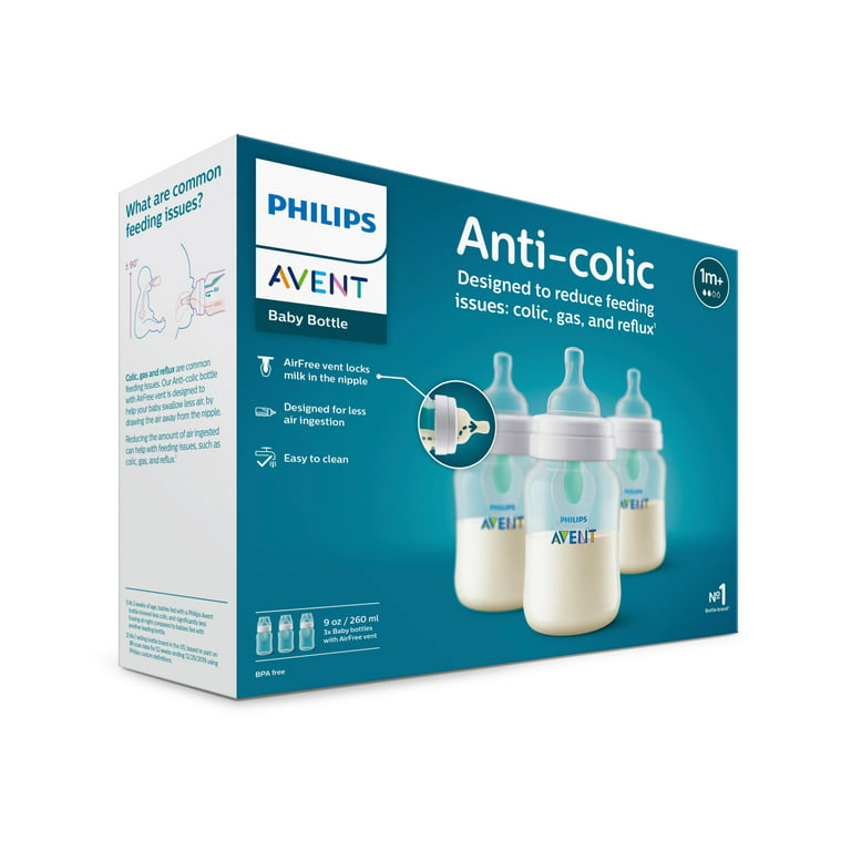 Philips Avent SCY103/03 - Biberon anticolique, 9 oz, paq. 3