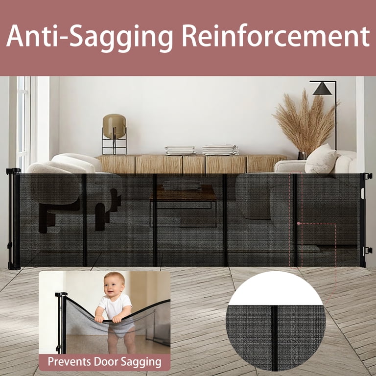 Retractable Baby Gate,HDJ 120 in. Wide x 34 in. Tall Baby Safety
