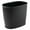 Black, variant on iDesign Small Oval Plastic Bathroom Trash Can, Made in USA, 12'' x 8'' x 10'', White