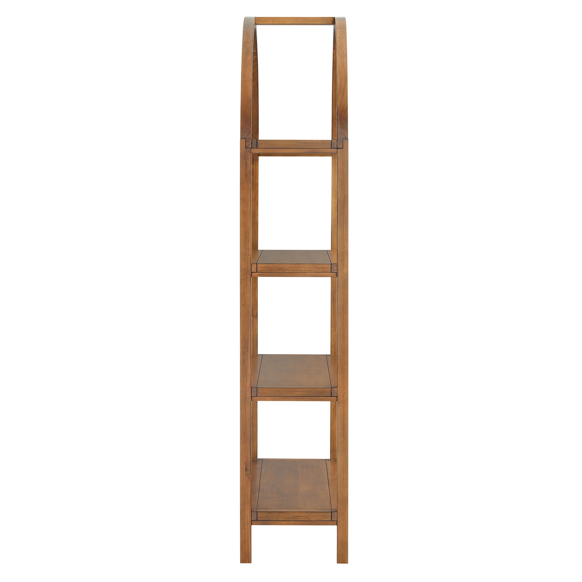 Vexley 72 Inch Tall Narrow Arched Bookshelf in Walnut