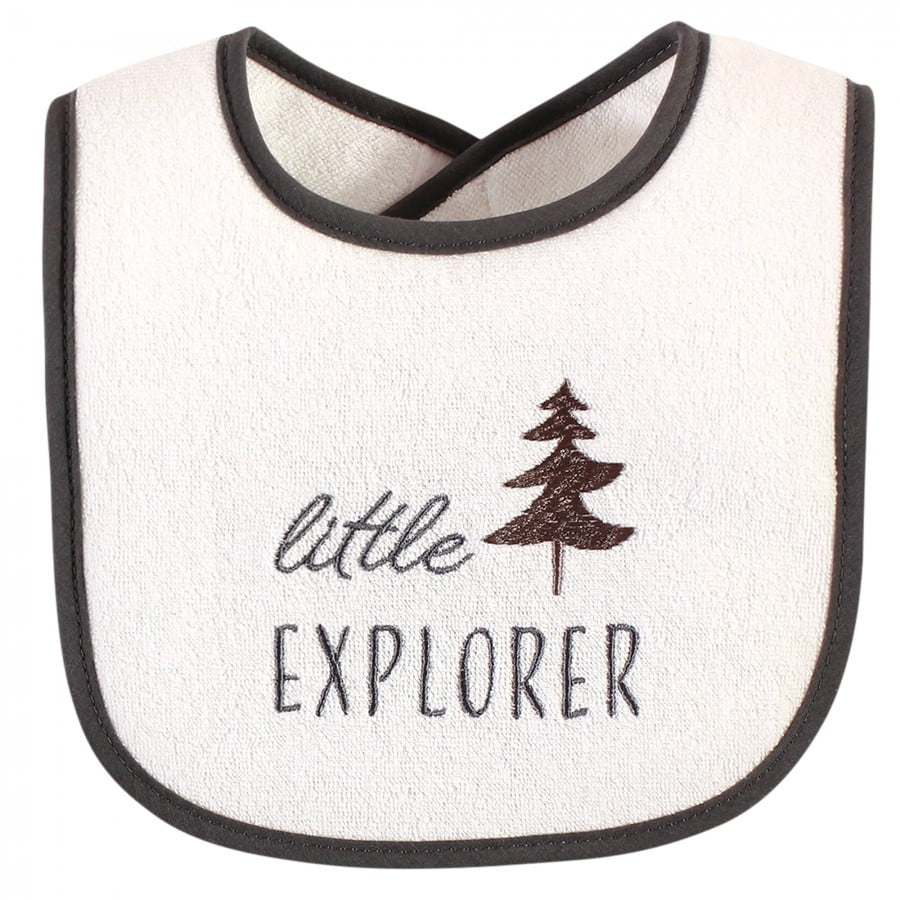 Hudson Baby Infant Boy Cotton Terry Drooler Bibs with Fiber Filling, Boy Woodland, One Size