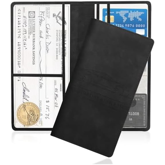 Car Registration and Insurance Holder,PU Leather Car Glove Box Organizer Car Document Holder for ID,Driver's License (Black)