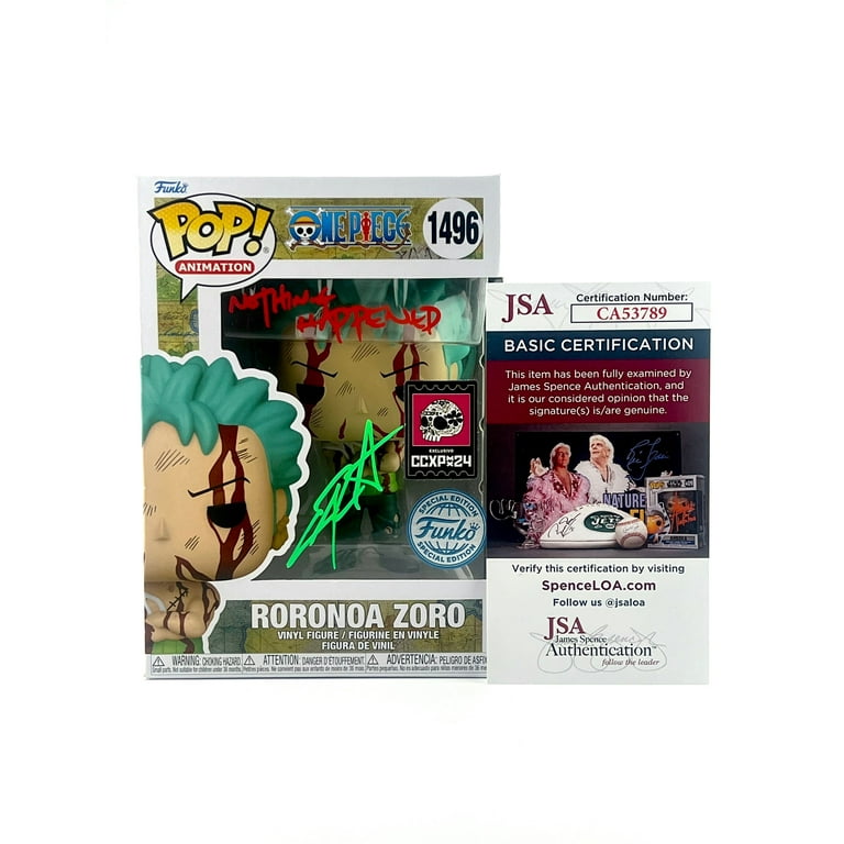 FUNKO POP! RORONOA ZORO 1496 CCXP EXCLUSIVE JVA & ENGLISH SIGNED
