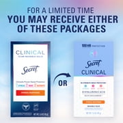 Secret Clinical 100HR Antiperspirant Deodorant, Invisible Solid, Stress Response, 1.6 oz (2 Pack)