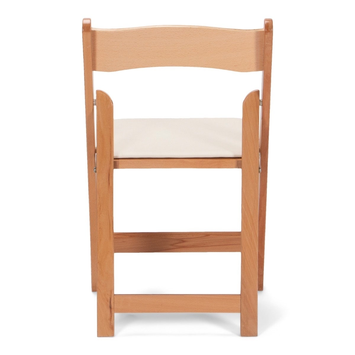 Titan Series Wood Folding Chair - Natural with Ivory Pad - 4 Pack