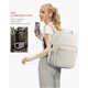 thumbnail image 5 of Mochila LOVEVOOK para portátil de 15.6 pulgadas con puerto USB para mujer, gris y rosa, 5 of 9