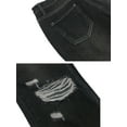 thumbnail image 6 of Feinuhan Women Jeans High Waisted Frayed Ripped Knee Distressed Loose Denim Pants, Black, Large, 6 of 6