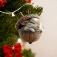 thumbnail image 5 of Cadancy Forest Animal Acorn Ornaments, Cozy Forest Christmas Ornaments, Cute Pine Cone Animal Figurine Hanging Ornament, Xmas Tree Holiday Festival Home Decor Animals Lovers Gifts(D), 5 of 5