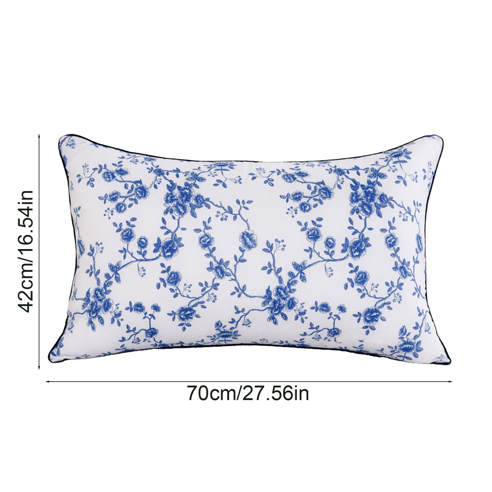 AuroraX Bed Pillows Queen Size Set of 2 Pack Cooling Blue White Decorative Bed Pillows Set for Side and Back Sleep Bedroom Ideas for Women Mother's Day Gifts