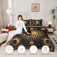 thumbnail image 3 of Homewish Black and Gold Twin Comforter Sets, Hippie Sun and Moon Bedding Set, Stars Decor, Black Reversible 2 Piece, 1 Comforter and 1 Pillowcase, 3 of 6