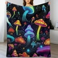 thumbnail image 3 of ARISTURING Mushroom Blanket Hippie Plant Throw Blankets for Couch Colorful Sherpa Blankets Soft Cotton Fuzzy Blanket Flannel Plush Blanket, 3 of 6