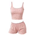 thumbnail image 5 of Audhol Womens Summer Pajamas Sets Pajama Sets for Women 2 Piece Short Sleeve Shirt And Short Pj Sets Woman Y2K Sleepwear, Pink, 5 of 5