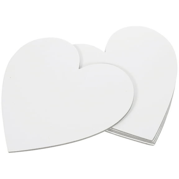 Soimiss 5Pcs White Cotton DIY Panels Heart Art Boards for Oil Acrylic Tempera Drawing
