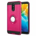 thumbnail image 2 of GSA Brushed Matte Hybrid Case Ring Stand For LG Stylo 5 Hot Pink Black, 2 of 2