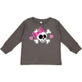 thumbnail image 3 of Inktastic Valentine Holiday Girls Skull Girls Long Sleeve Toddler T-Shirt, 3 of 5