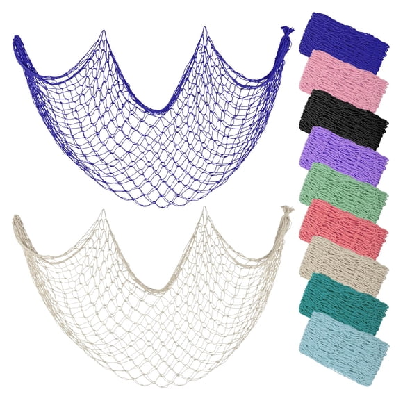 Pack de 2 redes de pesca decorativas ZUEXT, 200 x 100 cm, decoración de playa