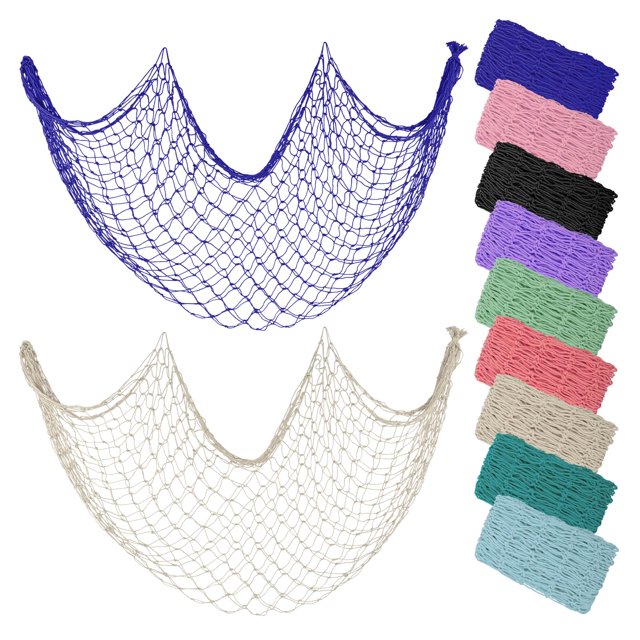 Pack de 2 redes de pesca decorativas ZUEXT, 200 x 100 cm, decoración de playa