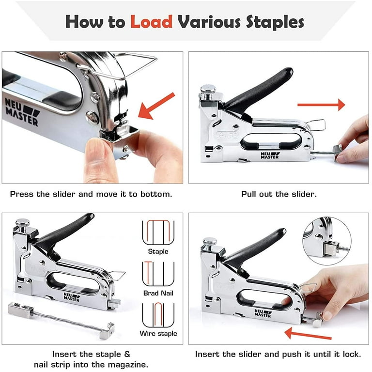 Shall Staple Gun Heavy Duty, 3-in-1 Upholstery Staple Gun Kit with 3000 Staples, Staple Remover, Manual Brad Nailer with Specific Staples Outlet