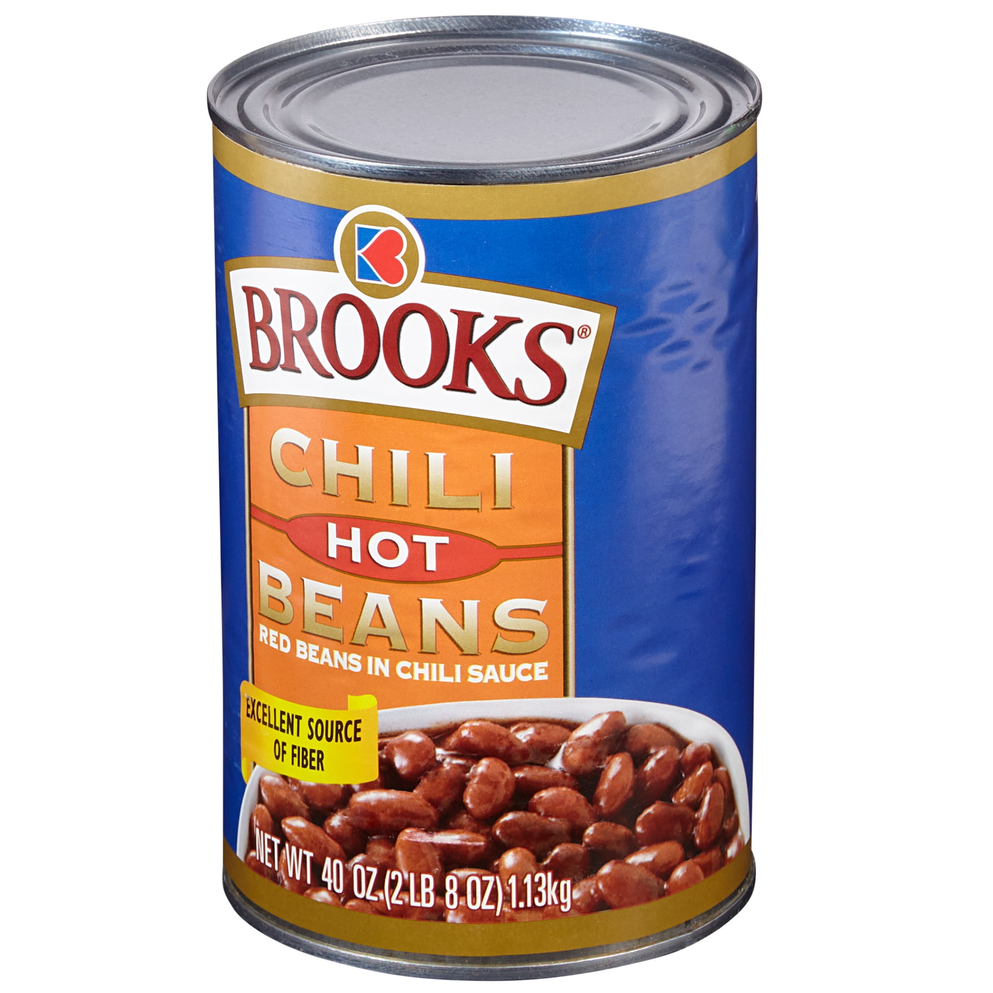 (3 pack) Brooks Chili Beans, Canned Red Beans in Chili Sauce, Hot Flavor, 40 oz.