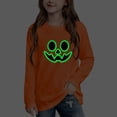 thumbnail image 5 of Kids Halloween Sweatshirt for Girls Glow in the Dark Jack O Lantern Graphic Crewneck Long Sleeve Pullover Top for Costume Party Trick or Treat School and Fall Wear, 5 of 10