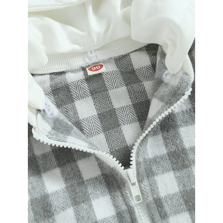 Kids Checkered Zip-Up Hoodie (Girls + Boys)