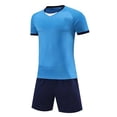 thumbnail image 3 of FRSASU Soccer Jerseys for Boys Kids Training Uniform 2 Piece Football Team Jersey Tops and Shorts Sets Light Blue-B, 3 of 5