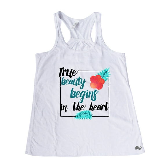 NanyCraft's True Beauty Begins in the Heart Ladies Racerback Tank Top