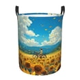 thumbnail image 6 of Picia Field Bicycle Young Sunflower Large Laundry Basket, Waterproof, Freestanding Laundry Hamper, Collapsible Tall Clothes Hamper with Extended Handles-Small, 6 of 8