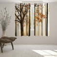 thumbnail image 2 of Blackout Window Curtains Maple Tree Printing Silky Satin Brown Orange Fall Leaves Grommet Drapes for Living Room Bedroom Decor Thermal Insulate( 53 inch Wide by 63 inch Long - 2 Panels), 2 of 6