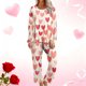 thumbnail image 2 of Pantalones Cortos de Manga Larga Pajama Set Día de San Valentín Imprimir Top con Pantalones Recortados, Suaves de las Mujeres de Manga Larga Blusas Estilo de Ropa de Estar para el Hogar, 2 of 6