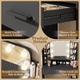 thumbnail image 6 of makeapile makeapile 1 Piece Adult Contemporary LED Lights Vanity Table Set Black Solid Color, 6 of 8