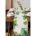 thumbnail image 4 of Tropical Palm Leaf Table Runner 36 Inches, Summer Rustic Botanical Leaves Bed Runner Dresser Scarves Tabletop for Indoor Outdoor Parties/Ceremony/Banquet, 13"x 36", 4 of 8