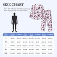 thumbnail image 4 of Balery Violets Flowers Pijama para Hombre de Dos Piezas con Manga Larga, Conjunto de Dormir y Descanso Suave con Bolsillos-Large, 4 of 7