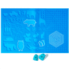 3D Pen Mat with 2 Silicone Finger Caps, Creative Drawing Silicone Template Mat, Mutip Patterns for 3D Beginners/Kids/Adults Gift (16.4x10.9 inch, Blue)