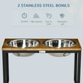 thumbnail image 3 of PawHut Elevated Dog Bowls with Stand for Large Dogs, Oak, 3 of 9