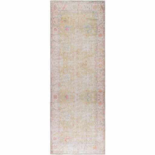 BoutiqueRugs Blush & Light Pink Collection Bozkurt Bohemian Oriental Medallion Area Rug - Traditional Floral Carpet for Hallway, Kitchen - Blush, Pale Pink, Cream, Sage - 2'7" x 7'3" Runner
