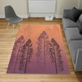 thumbnail image 2 of Country Turkish Area Rug, Pine Trees in the Forest on Foggy Seem Ombre Backdrop Wildlife Adventure Art, Soft Carpet for Living Room Decor, 6.6' X 9.6', Mauve Taupe, by Ambesonne, 2 of 4