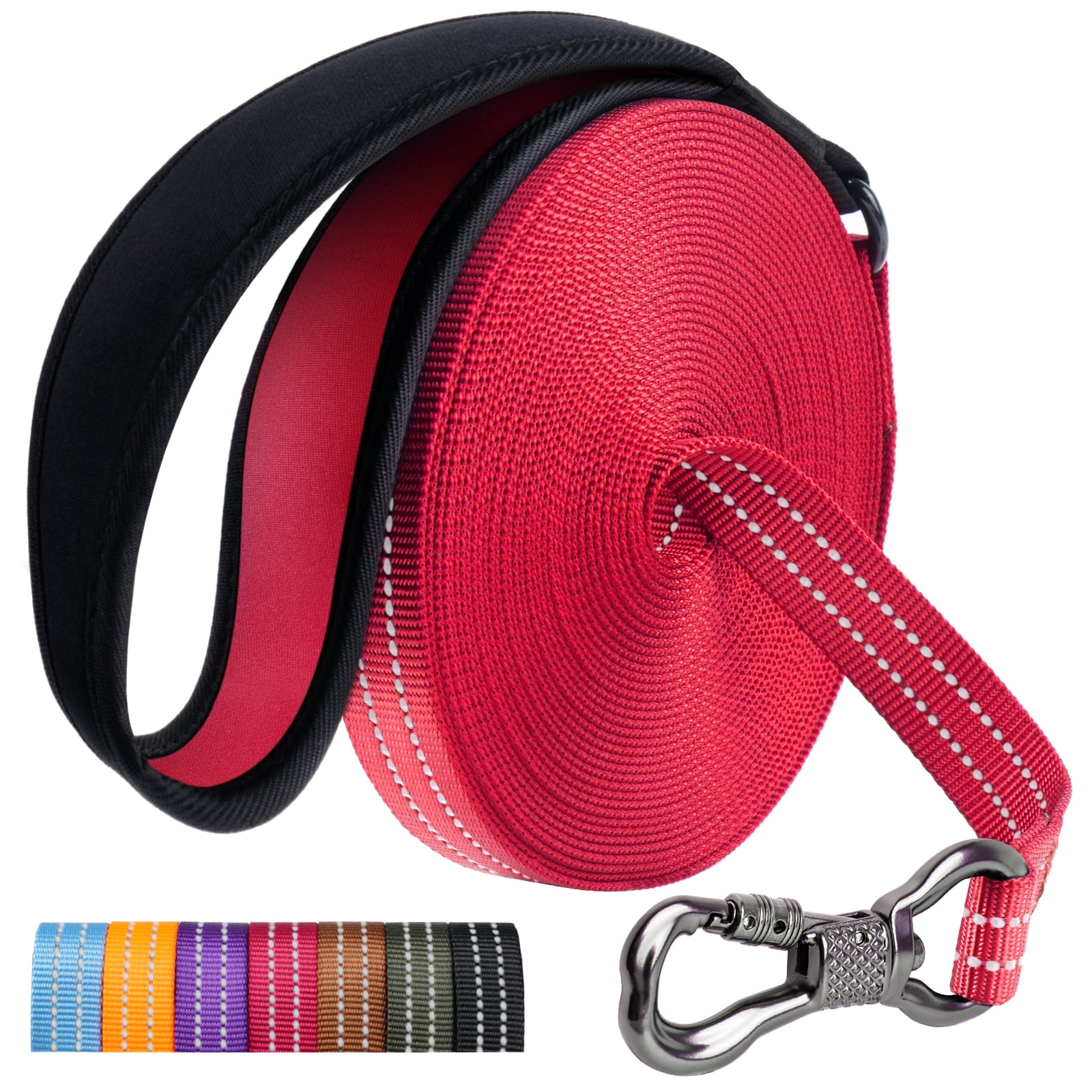 Aystkniet 10 FT Flat Strap Dog Leash, Pet Training Rope with Highly