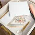 thumbnail image 6 of Martha Stewart Brody Clear Plastic Storage Organizer Bins with White Engineered Wood Lids for Home Office, Kitchen, or Bathroom, 3 Pack Small/Medium/Large, 6 of 9