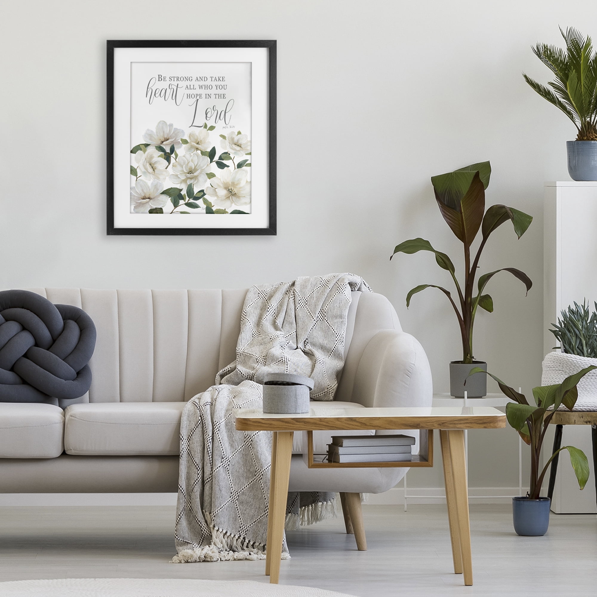 Stupell Industries Be Strong And Take Heart Black Framed Print Under Glass, design by Nan