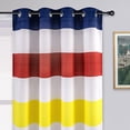thumbnail image 2 of DriftAway Mia Stripe Room Darkening Grommet Unlined Window Curtains 2 Panels 84"L x 52"W Multi, 2 of 7