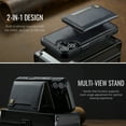 thumbnail image 5 of Wallet Case for iPhone 16 Plus,Compatible with MagSafe for Men Women,Detachable Magnetic Wallet Phone Case with Card Holder,Kickstand,PU Leather Shockproof Anti-fall Phone Case,Black, 5 of 12
