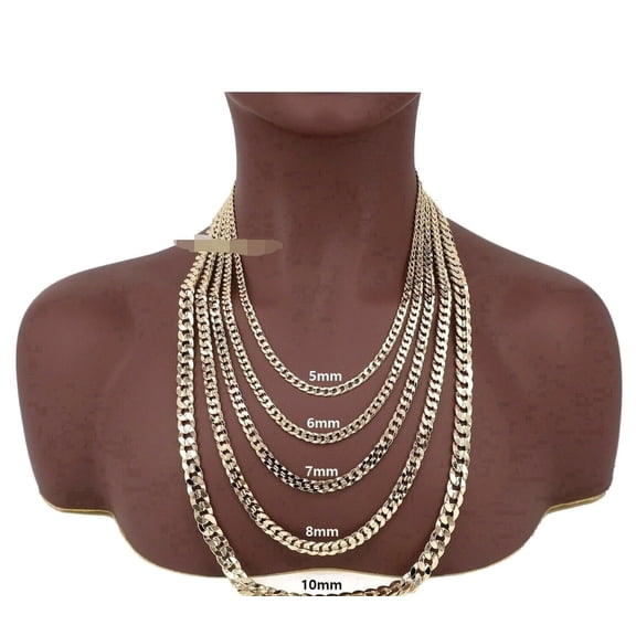 14k Solid Yellow Gold Filled Miami Cuban Chain Necklace 6mm for Women and Men by JEWLER