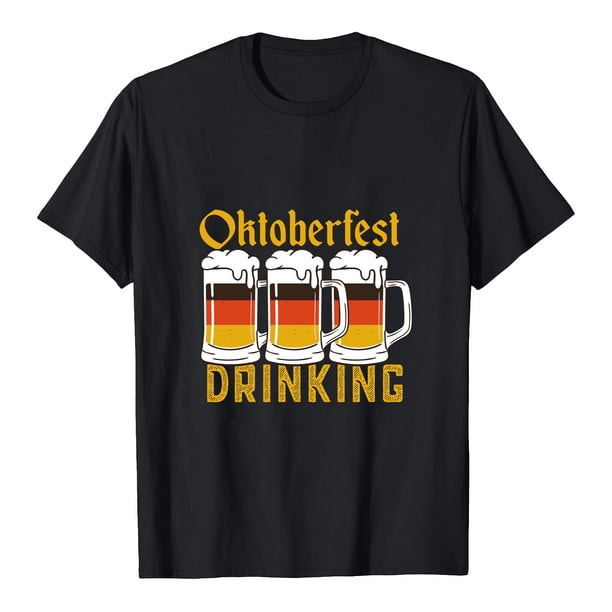 Blusa de mujer Oktoberfest, camiseta de cuello redondo, estampado de letras de verano, camisetas de manga corta para hombres y mujeres Pompotops hfajkhk137270