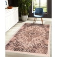 thumbnail image 4 of Ethnic Decorative Rug, Geometric Abstract Shapes from Past Art of Indigenous People Triangles, Quality Carpet for Bedroom Dorm and Living Room, 6 Sizes, Pale Salmon Dark Brown, by Ambesonne, 4 of 4