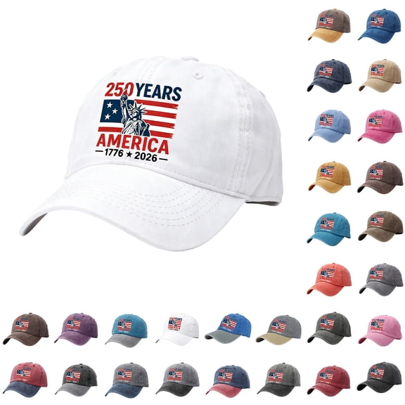 Helii 250 Years America 1776-2026 Baseball Cap – 250th Anniversary Patriotic Hat for Men Women, Washed Cotton Cowboy Hybrid Cap, 4th of July Independence Day Cap Black,A
