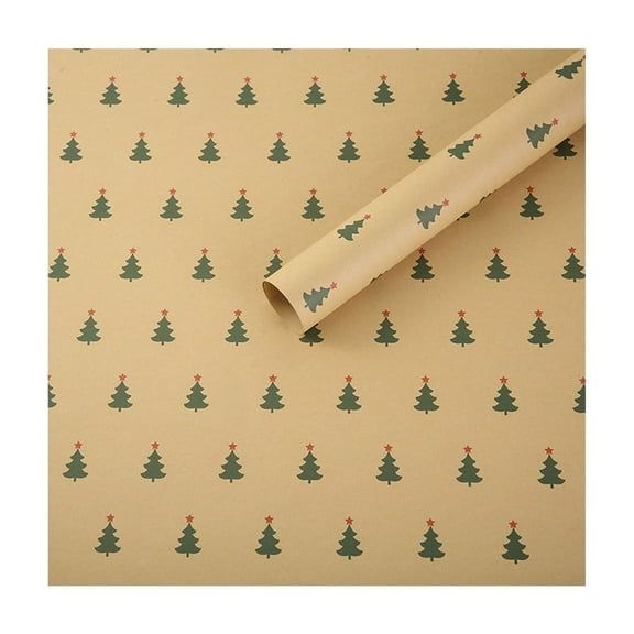 Beige Christmas Wrapping Paper Beige Folded Sheet Holiday Gift Wrap For Kids Boys Girls Men Women Christmas Tree Snowflakes Pattern 28X20Inch