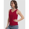 thumbnail image 4 of Women's Casual Banded Bottom Cami Shirt V Neck Sleeveless Loose Summer Tank Top Camisole, 4 of 4
